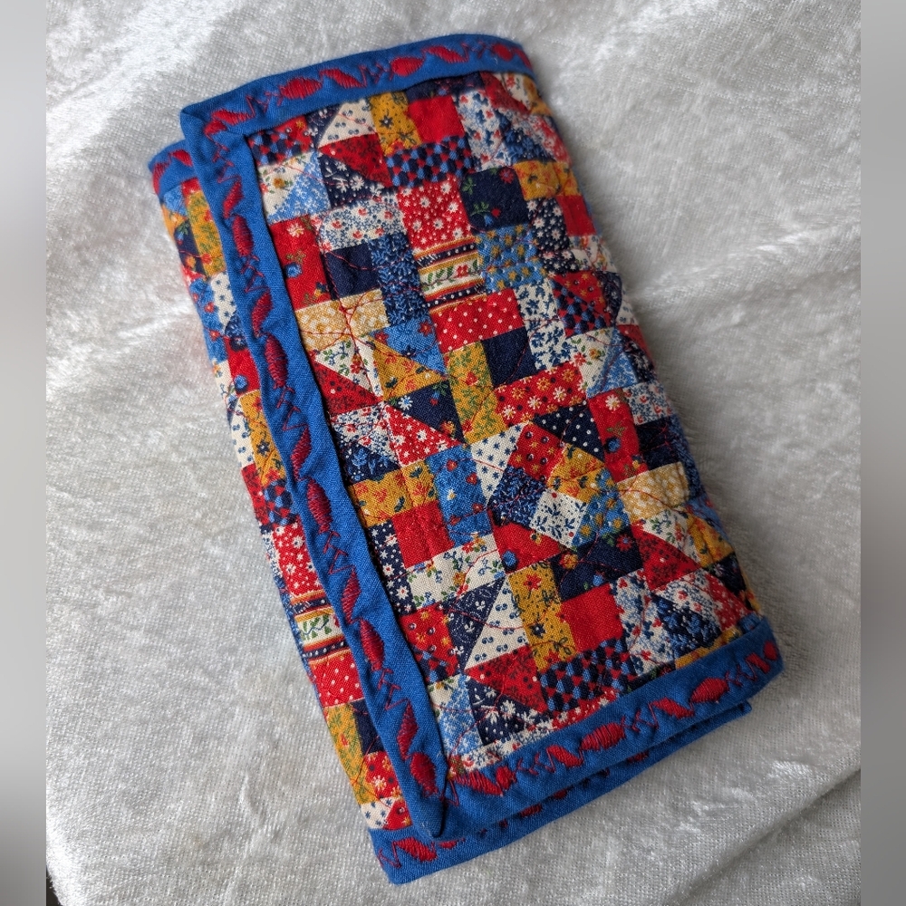Large Trifold Quilted Wallet Handmade